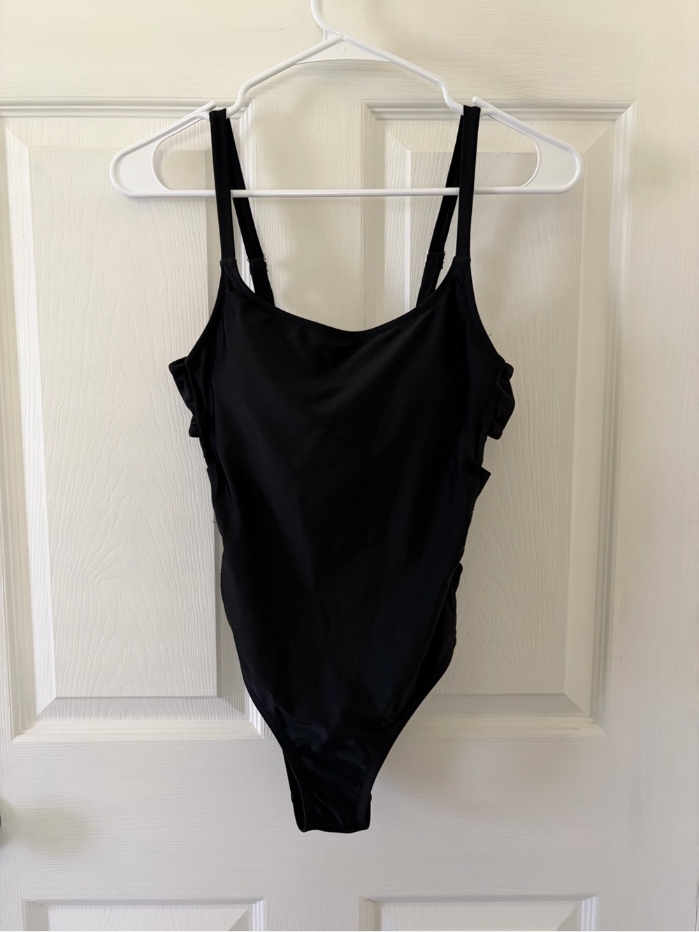 Classic Black One-Piece Swimsuit With Side Slits